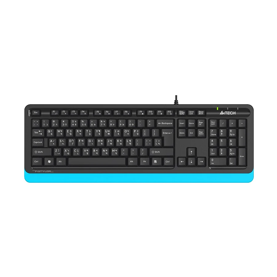 A4TECH FK10 Fstyler Wired Blue Multimedia Keyboard with Bangla